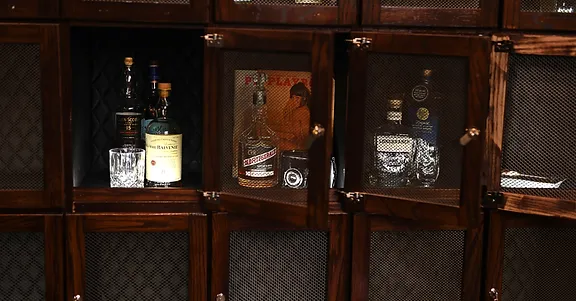 Display Drinks In Men's Grooming Lounge - Emerson Joseph